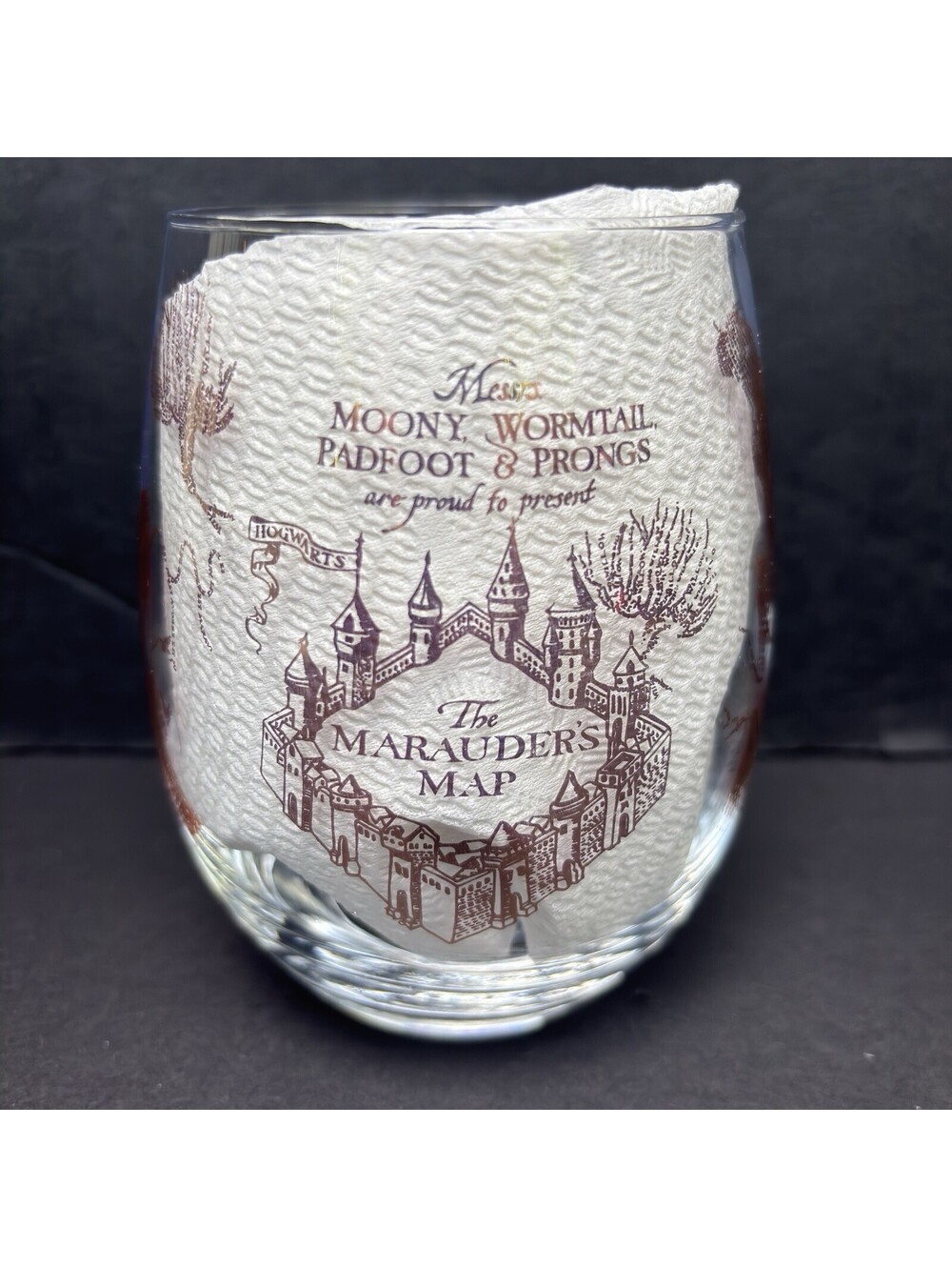 Harry Potter Marauder's Map Wine Glass
